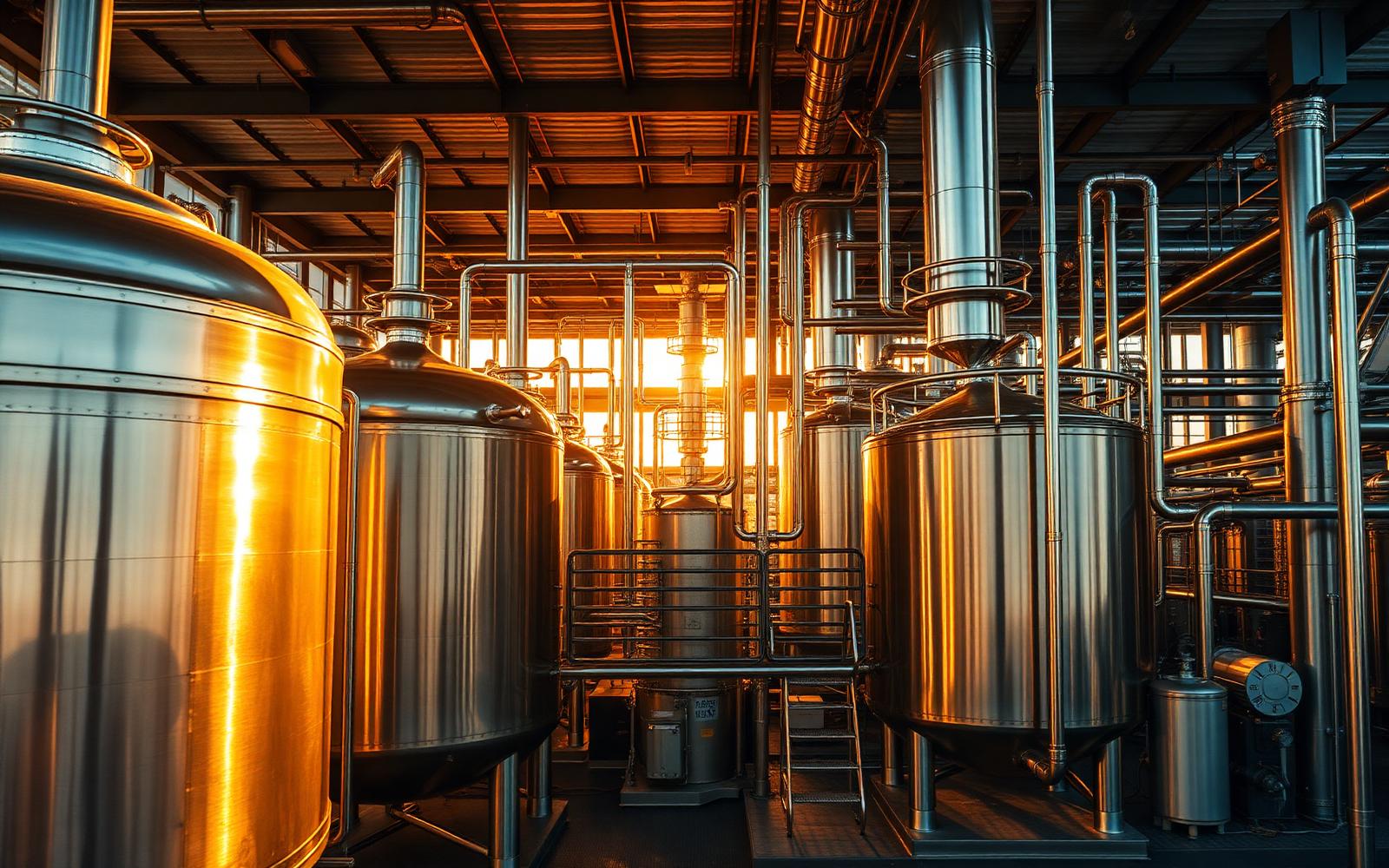 Modern palm olein refinery with stainless steel tanks